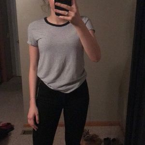 Brandy Melville navy blue & white striped top!